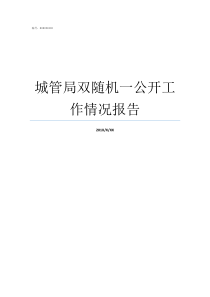 城管局双随机一公开工作情况报告城管局职能