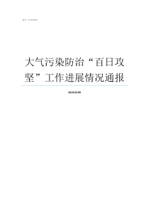 大气污染防治百日攻坚工作进展情况通报如何防治大气污染