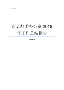 市老龄委办公室2018年工作总结报告