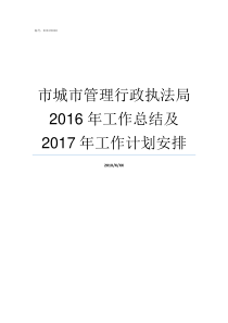 市城市管理行政执法局2016年工作总结及2017年工作计划安排汕尾市城管局局长是谁