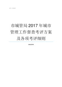 市城管局2017年城市管理工作督查考评方案及各项考评细则城管局归哪个部门管