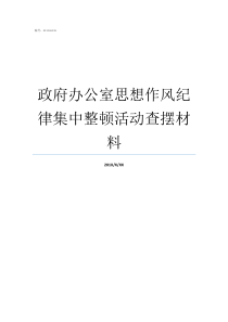 政府办公室思想作风纪律集中整顿活动查摆材料政府干部德政纪