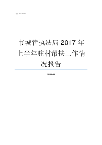 市城管执法局2017年上半年驻村帮扶工作情况报告市城管执法局局长