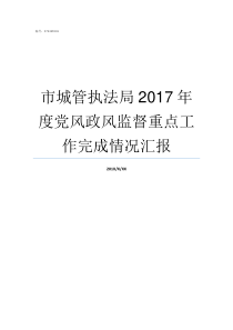 市城管执法局2017年度党风政风监督重点工作完成情况汇报市城管执法局局长