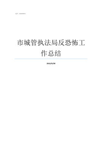 市城管执法局反恐怖工作总结城管执法局电话