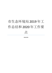 市生态环境局2019年工作总结和2020年工作要点生态环境局工作总结北京生态环境局