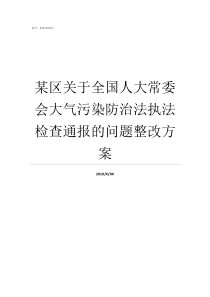 某区关于全国人大常委会大气污染防治法执法检查通报的问题整改方案