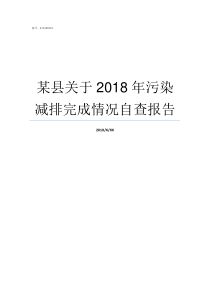 某县关于2018年污染减排完成情况自查报告2018年最污的视频