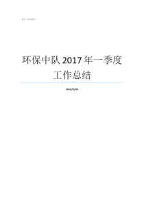 环保中队2017年一季度工作总结