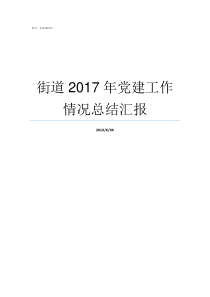 街道2017年党建工作情况总结汇报