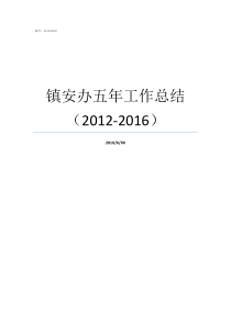 镇安办五年工作总结20122016