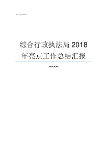 综合行政执法局2018年亮点工作总结汇报