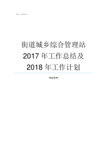 街道城乡综合管理站2017年工作总结及2018年工作计划街道办综合管理职位