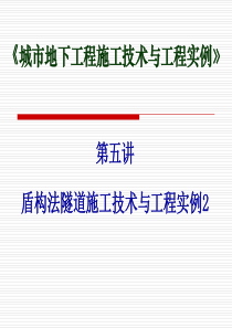 《城市地下工程施工技术与工程实例》第五讲全解