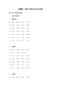 部编版一年级下册语文知识点归纳