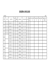 基坑污水泵抽水台班表