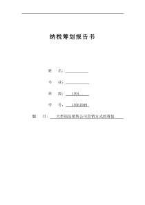 纳税实务与筹划报告书