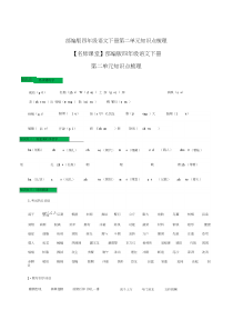 部编版四年级语文下册第二单元知识点梳理[知识点梳理]