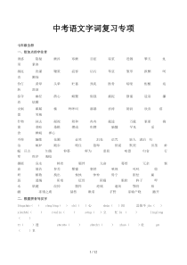 中考语文字词复习专项