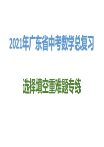 2021年广东省中考数学选择填空重难题专练：规律探索题