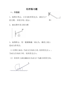 苏教版九年级物理杠杆练习(含答案)