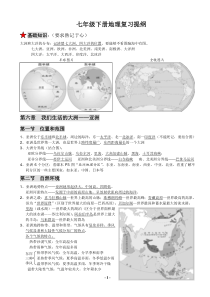 人教版新教材七年级下地理复习提纲(最新版)