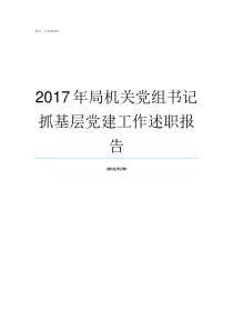 2017年局机关党组书记抓基层党建工作述职报告