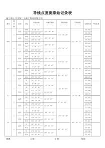 导线点复测原始记录表