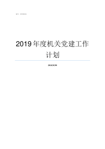 2019年度机关党建工作计划2019机关党建考核