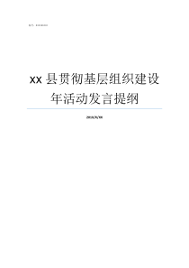 xx县贯彻基层组织建设年活动发言提纲贯彻基层减负