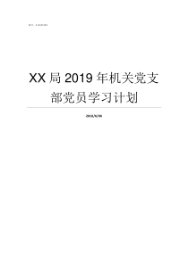 XX局2019年机关党支部党员学习计划2019ge