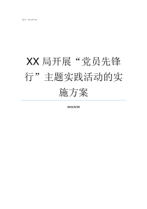 XX局开展党员先锋行主题实践活动的实施方案先锋网站