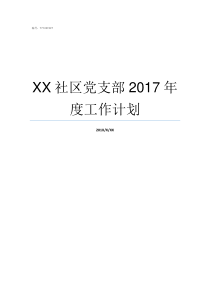 XX社区党支部2017年度工作计划