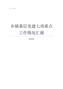 乡镇基层党建七项重点工作情况汇报乡镇党委书记上基层党建党课