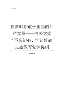 做新时期敢于担当的共产党员机关党委不忘初心牢记使命主题教育党课提纲