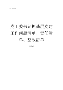 党工委书记抓基层党建工作问题清单责任清单整改清单