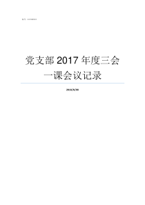 党支部2017年度三会一课会议记录2016年党支部年度总结