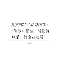 党支部特色活动方案筑战斗堡垒展党员风采促企业发展党支部活动方案