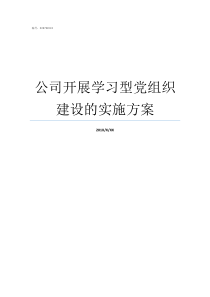 公司开展学习型党组织建设的实施方案