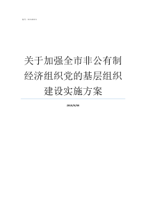 关于加强全市非公有制经济组织党的基层组织建设实施方案