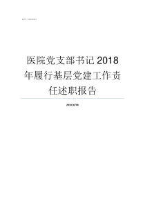 医院党支部书记2018年履行基层党建工作责任述职报告