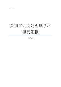 参加非公党建观摩学习感受汇报