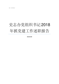 史志办党组织书记2018年抓党建工作述职报告党组织