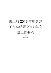 国土局2016年度党建工作总结暨2017年党建工作要点