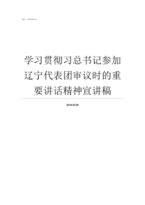 学习贯彻习总书记参加辽宁代表团审议时的重要讲话精神宣讲稿