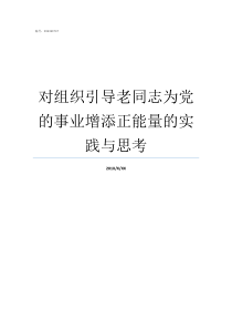 对组织引导老同志为党的事业增添正能量的实践与思考