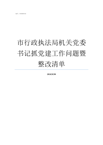 市行政执法局机关党委书记抓党建工作问题暨整改清单