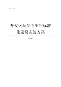 开发区基层党组织标准化建设实施方案