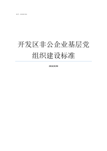 开发区非公企业基层党组织建设标准