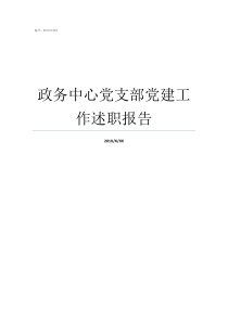 政务中心党支部党建工作述职报告